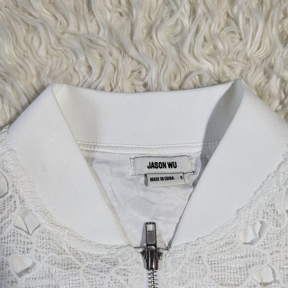 Jason Wu Lace Floral Print White Jacket - Size Small - Picture 5 of 12
